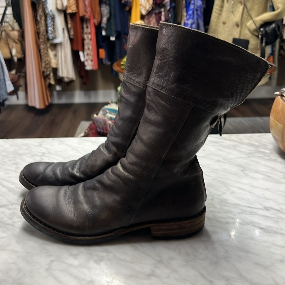 Fiorentini + Baker Eternity Massive | M- Ella Brown Gray Leather Boots Size 37 - Picture 3 of 12